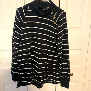 J Crew Factory Button-Collar Tunic Sweatshirt